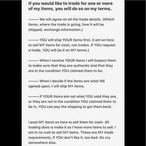 —- I DO TRADES ON MY TERMS ONLY —-